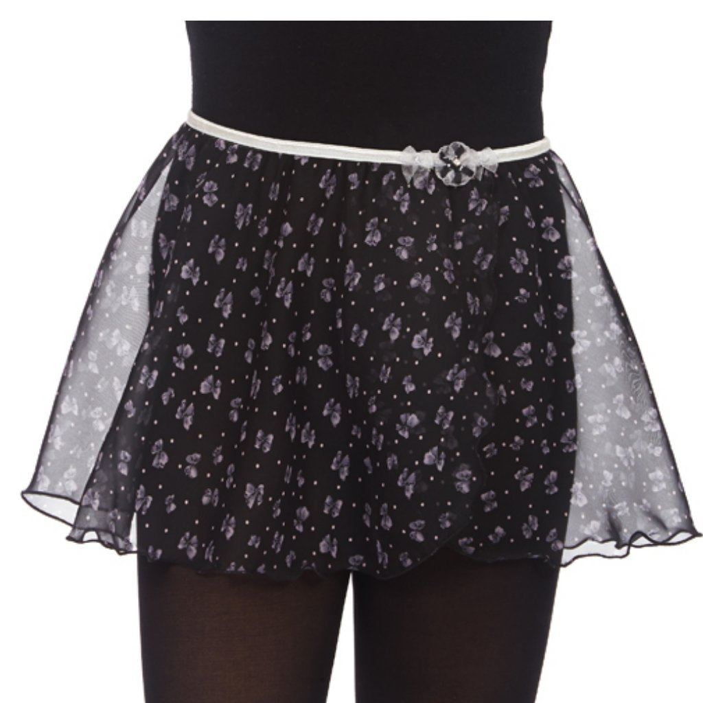 "Bows" Chiffon Mock Wrap Skirt - St. Louis Dancewear - Dasha